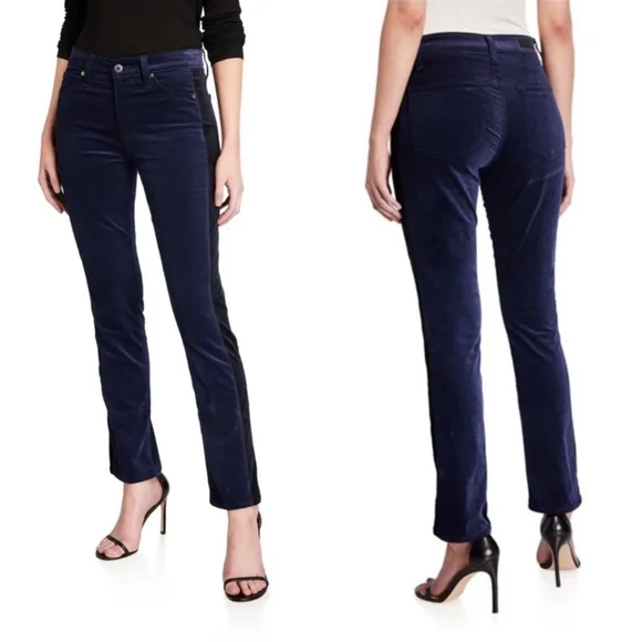 NWT! Anthropologie $215 AG Adriano Goldschmied The Mari Tuxedo Stripe Pants 25 - Picture 11 of 12